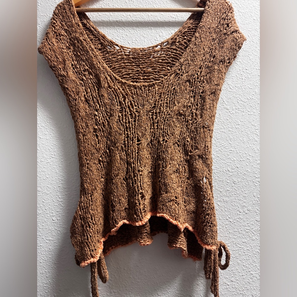 ❗️SALE❗️Free People Brown Crochet Knit Vest - Picture 9 of 10